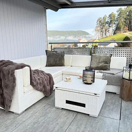 شقة Panorama-suite Mit Kamin & Balkon, Ruhe, Weitblick & Im Schwarzwald بيرسبرون